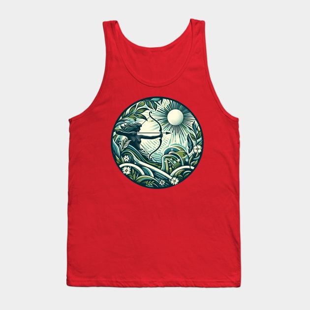 "Sagittarius Celestial Symphony" - Zodiac Horoscope Star Signs Tank Top by stickercuffs